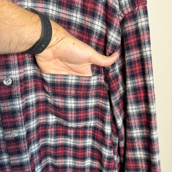 Blue Harbor Men's Red Plaid Cotton Flannel Button Up Shirt Long Sleeves Size XXL - Picture 3 of 14